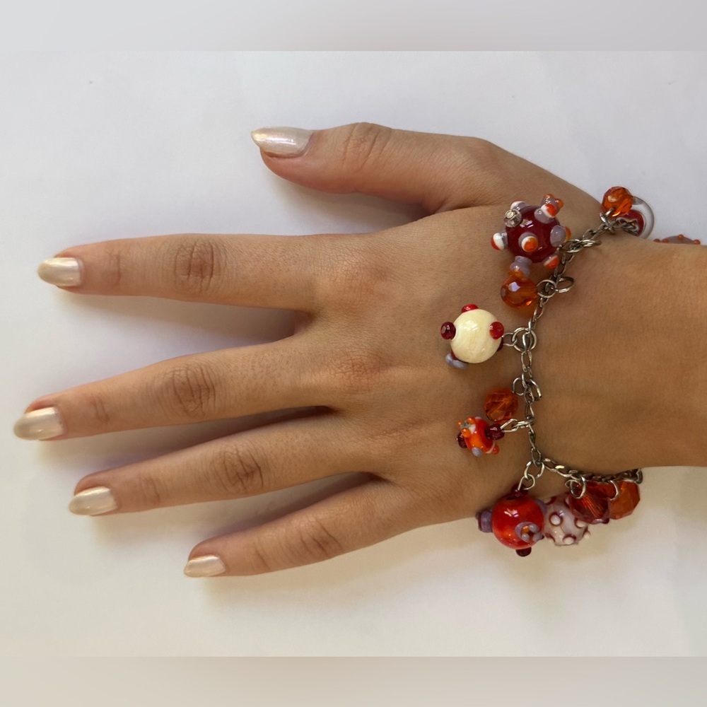 Jan art murano glass Colorful Beaded Bracelet​